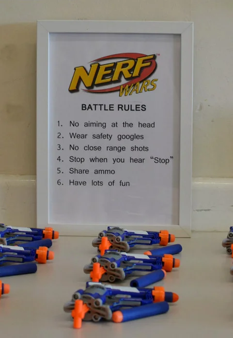 6 listed rules for childen when playing nerf wars